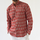 RUBY RED LINE IKAT WOVEN COTTON SHIRT